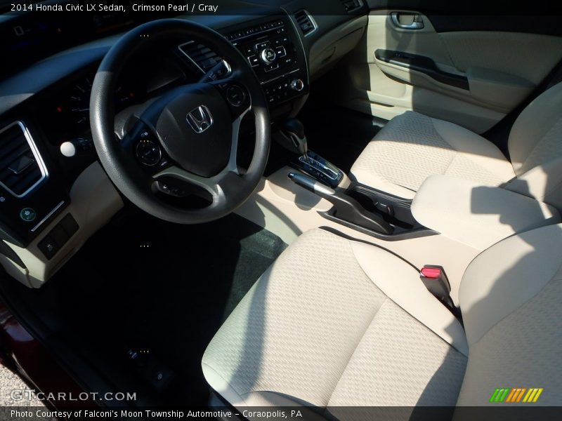 Crimson Pearl / Gray 2014 Honda Civic LX Sedan