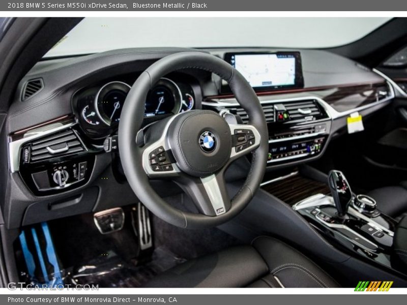 Bluestone Metallic / Black 2018 BMW 5 Series M550i xDrive Sedan