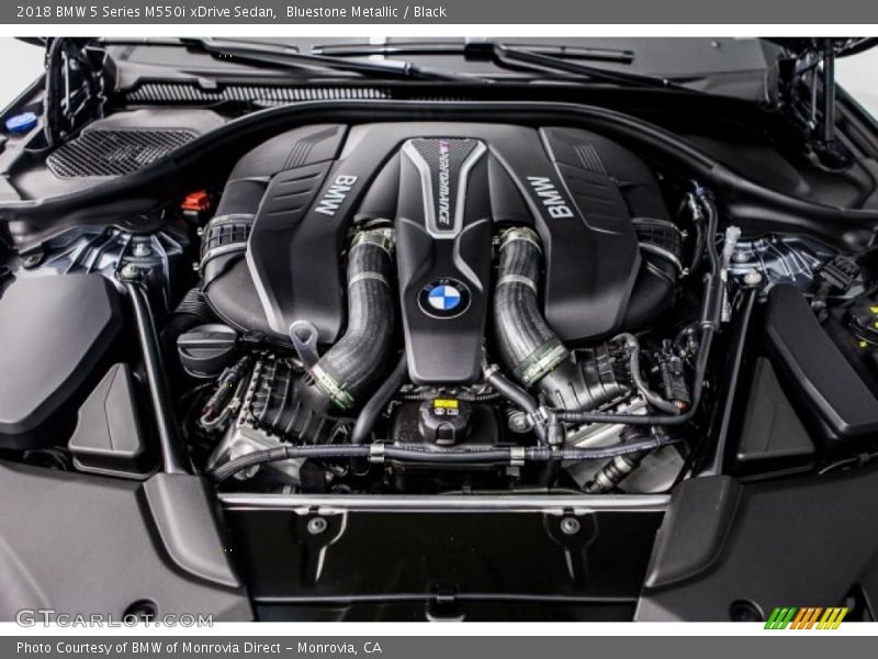 Bluestone Metallic / Black 2018 BMW 5 Series M550i xDrive Sedan