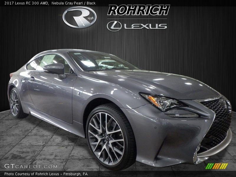 Nebula Gray Pearl / Black 2017 Lexus RC 300 AWD