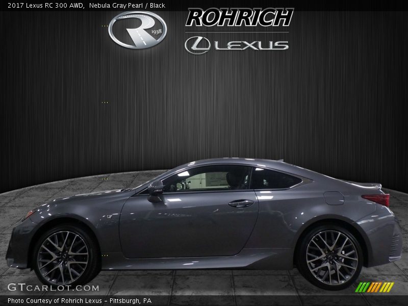 Nebula Gray Pearl / Black 2017 Lexus RC 300 AWD