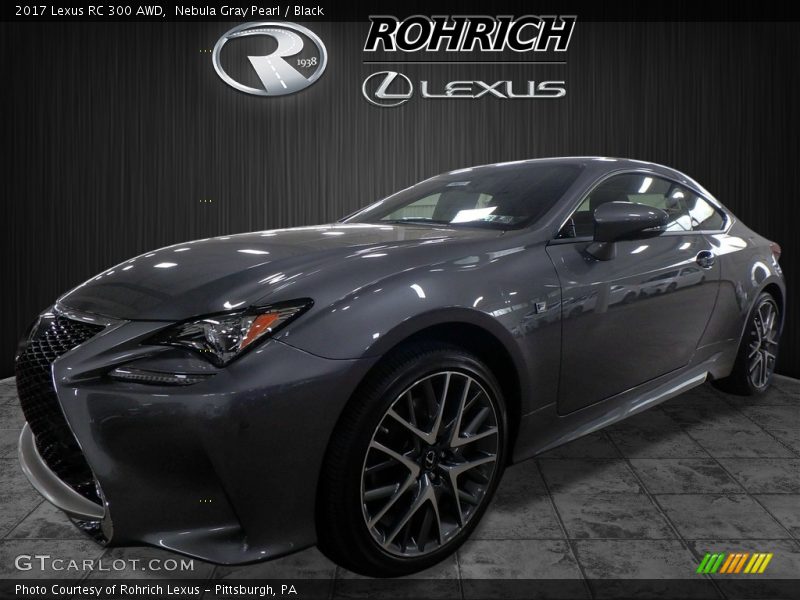 Nebula Gray Pearl / Black 2017 Lexus RC 300 AWD