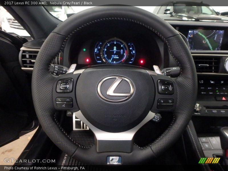 Nebula Gray Pearl / Black 2017 Lexus RC 300 AWD