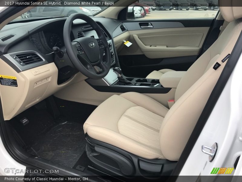 Diamond White Pearl / Beige 2017 Hyundai Sonata SE Hybrid