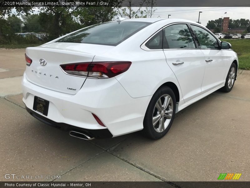 Quartz White Pearl / Gray 2018 Hyundai Sonata Limited