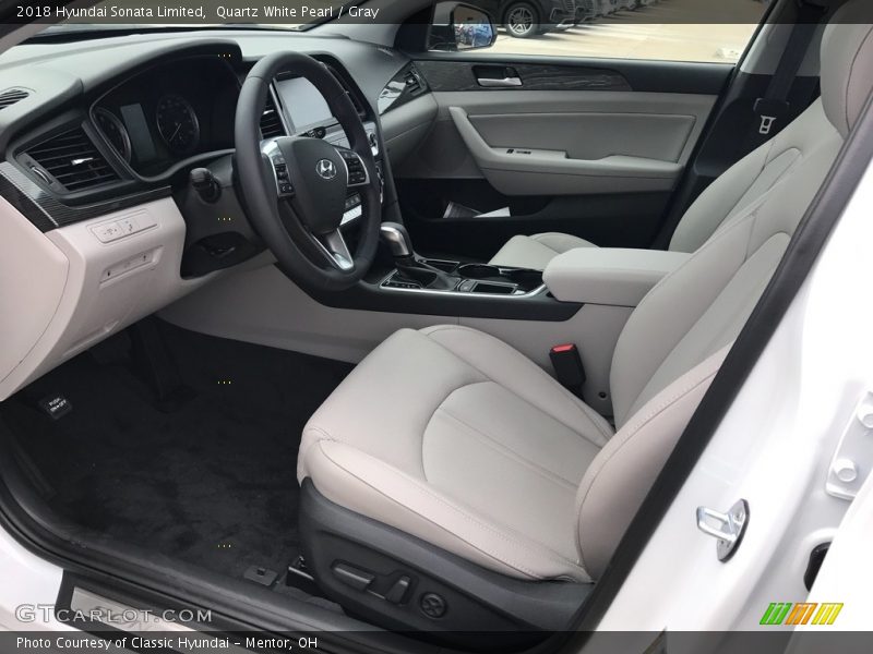 Quartz White Pearl / Gray 2018 Hyundai Sonata Limited
