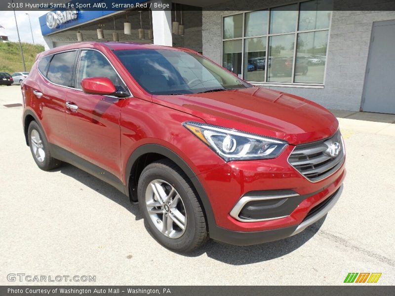 Serrano Red / Beige 2018 Hyundai Santa Fe Sport AWD