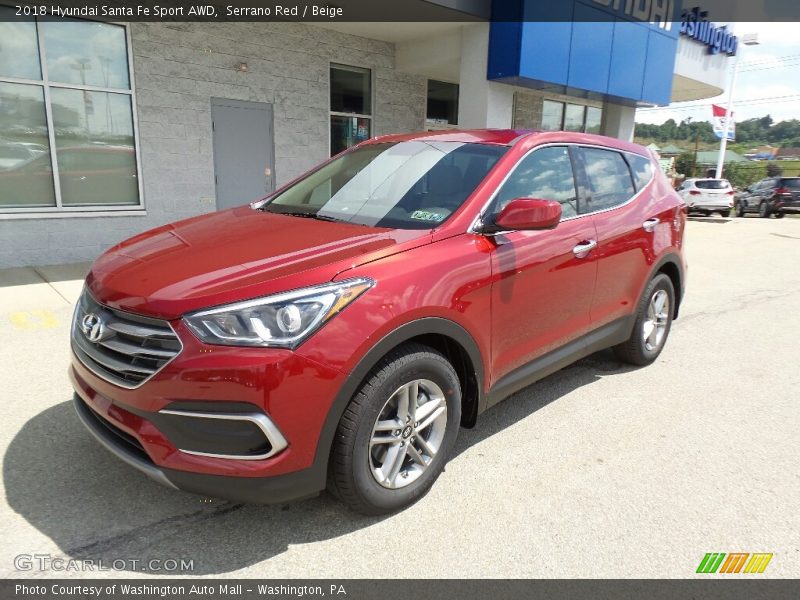 Serrano Red / Beige 2018 Hyundai Santa Fe Sport AWD