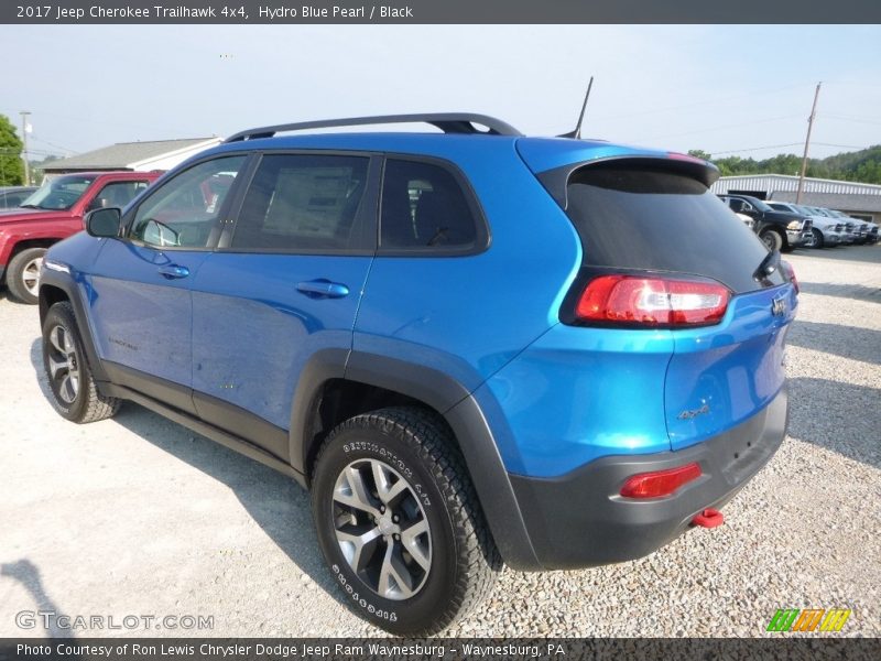 Hydro Blue Pearl / Black 2017 Jeep Cherokee Trailhawk 4x4