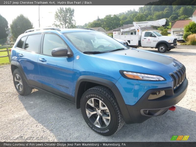 Hydro Blue Pearl / Black 2017 Jeep Cherokee Trailhawk 4x4