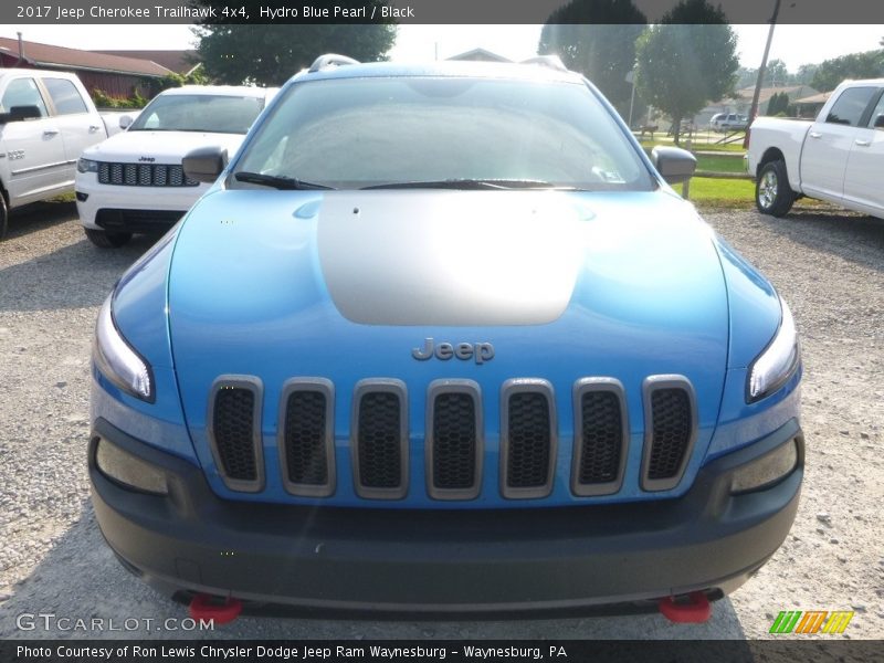 Hydro Blue Pearl / Black 2017 Jeep Cherokee Trailhawk 4x4