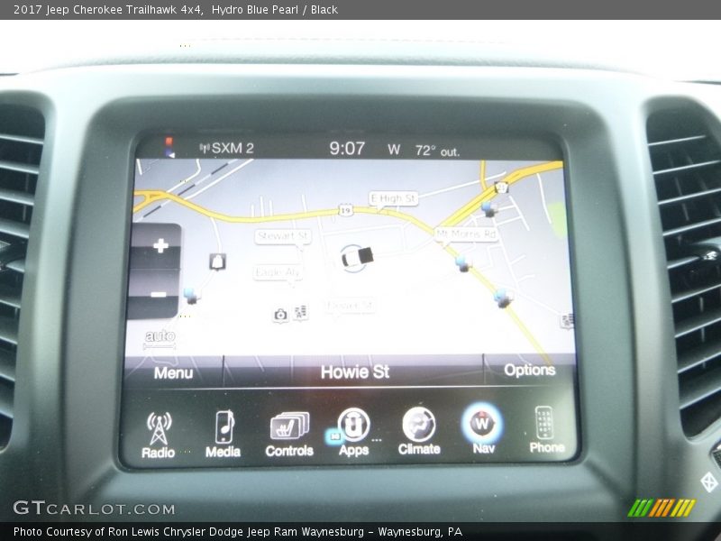 Hydro Blue Pearl / Black 2017 Jeep Cherokee Trailhawk 4x4