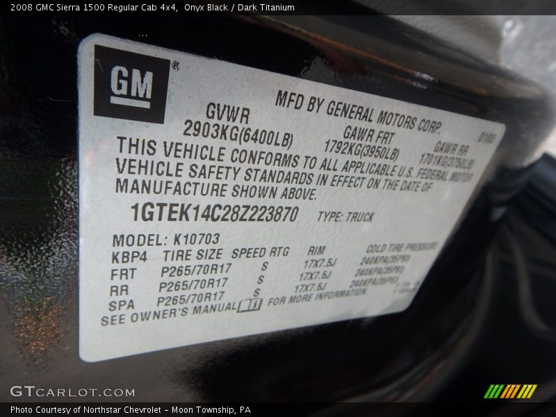 Onyx Black / Dark Titanium 2008 GMC Sierra 1500 Regular Cab 4x4