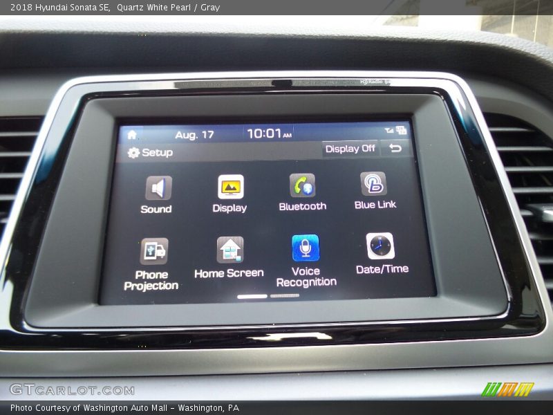 Quartz White Pearl / Gray 2018 Hyundai Sonata SE