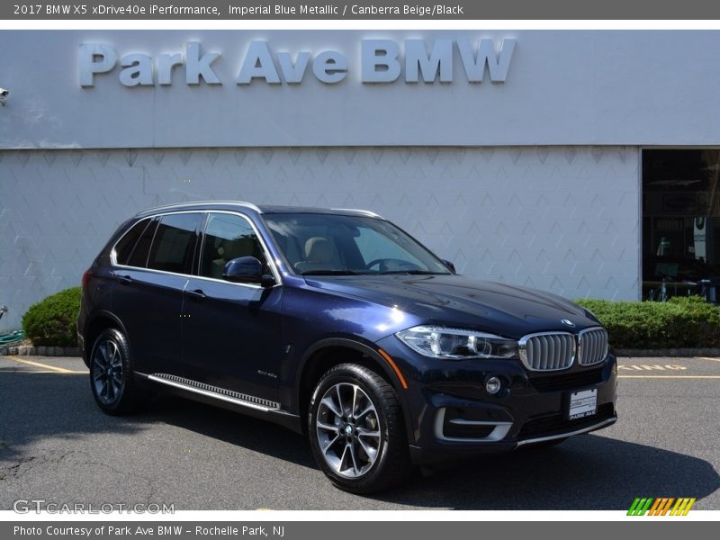 Imperial Blue Metallic / Canberra Beige/Black 2017 BMW X5 xDrive40e iPerformance