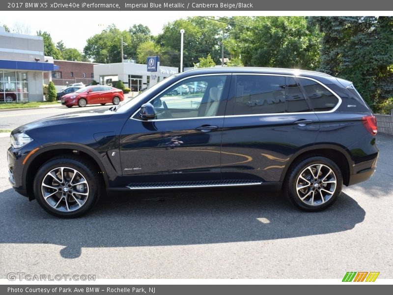 Imperial Blue Metallic / Canberra Beige/Black 2017 BMW X5 xDrive40e iPerformance