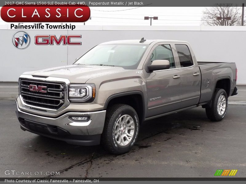 Pepperdust Metallic / Jet Black 2017 GMC Sierra 1500 SLE Double Cab 4WD