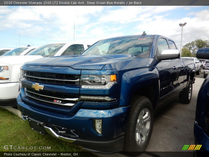 Deep Ocean Blue Metallic / Jet Black 2018 Chevrolet Silverado 1500 LTZ Double Cab 4x4