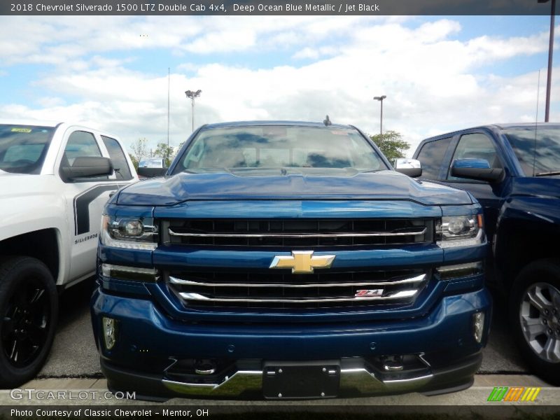 Deep Ocean Blue Metallic / Jet Black 2018 Chevrolet Silverado 1500 LTZ Double Cab 4x4