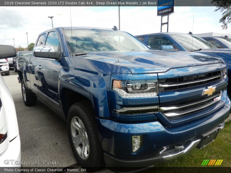 Deep Ocean Blue Metallic / Jet Black 2018 Chevrolet Silverado 1500 LTZ Double Cab 4x4