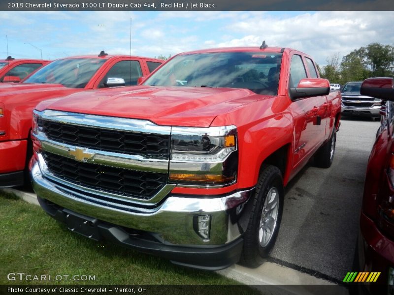 Red Hot / Jet Black 2018 Chevrolet Silverado 1500 LT Double Cab 4x4