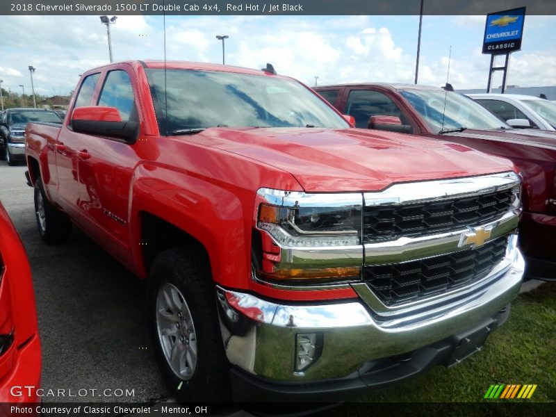 Red Hot / Jet Black 2018 Chevrolet Silverado 1500 LT Double Cab 4x4