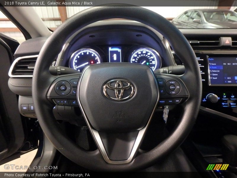Galactic Aqua Mica / Black 2018 Toyota Camry LE