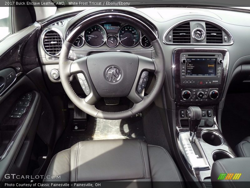 White Frost Tricoat / Ebony/Ebony 2017 Buick Enclave Leather AWD