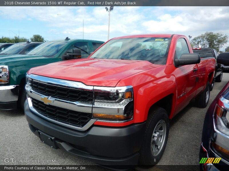 Red Hot / Dark Ash/Jet Black 2018 Chevrolet Silverado 1500 WT Regular Cab