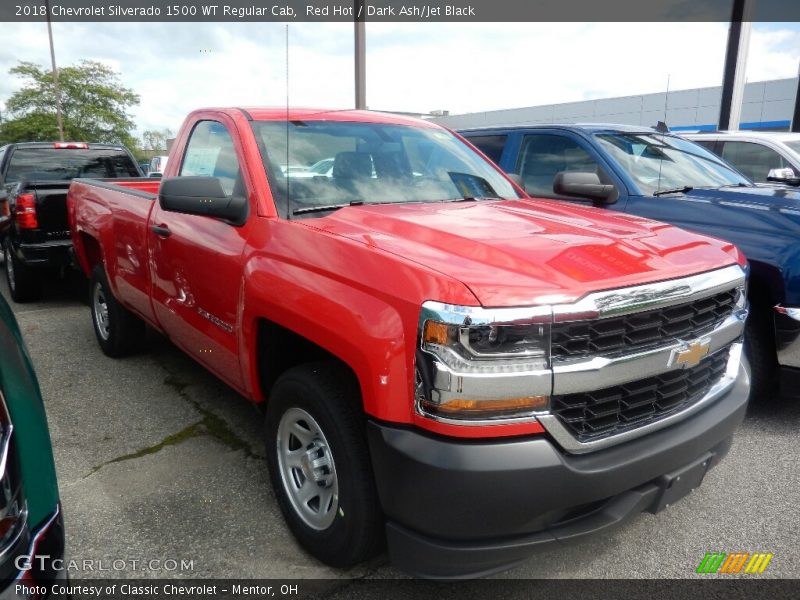 Red Hot / Dark Ash/Jet Black 2018 Chevrolet Silverado 1500 WT Regular Cab