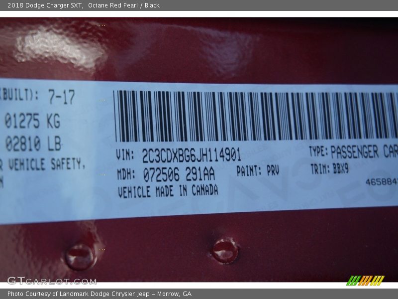 Octane Red Pearl / Black 2018 Dodge Charger SXT