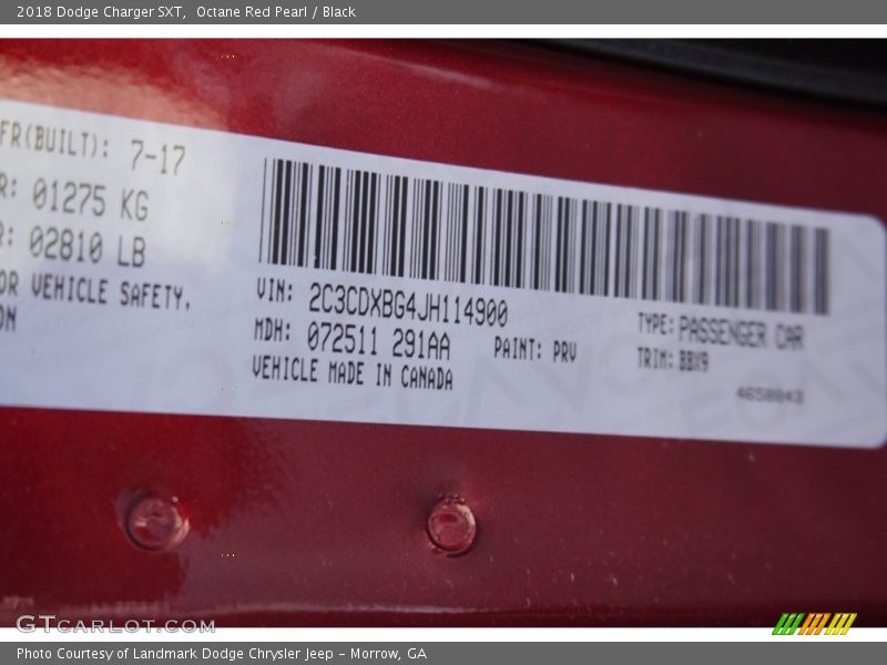 Octane Red Pearl / Black 2018 Dodge Charger SXT