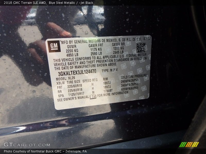 Blue Steel Metallic / ­Jet Black 2018 GMC Terrain SLE AWD