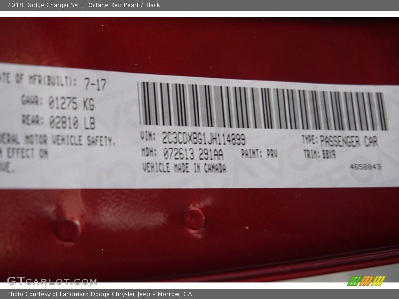 Octane Red Pearl / Black 2018 Dodge Charger SXT