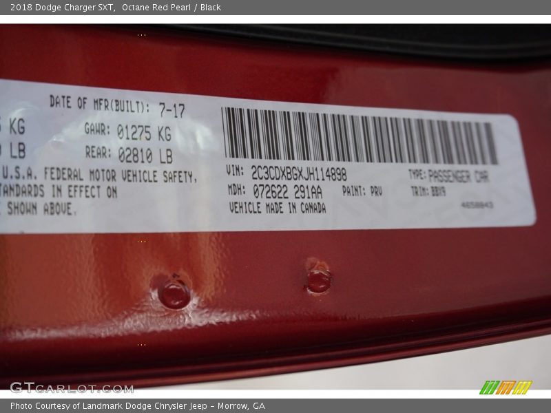 Octane Red Pearl / Black 2018 Dodge Charger SXT