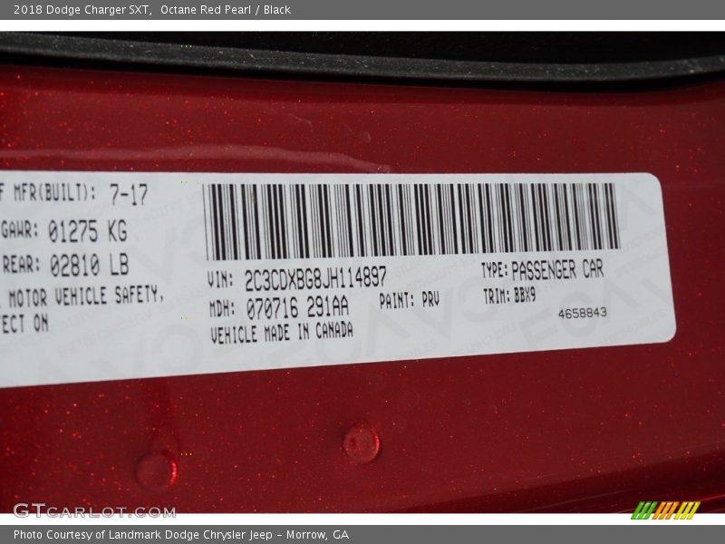 Octane Red Pearl / Black 2018 Dodge Charger SXT