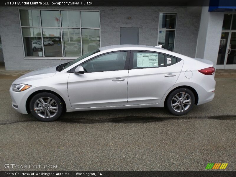 Symphony Silver / Black 2018 Hyundai Elantra SEL