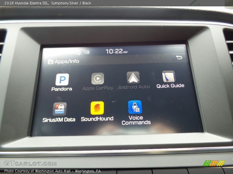 Symphony Silver / Black 2018 Hyundai Elantra SEL