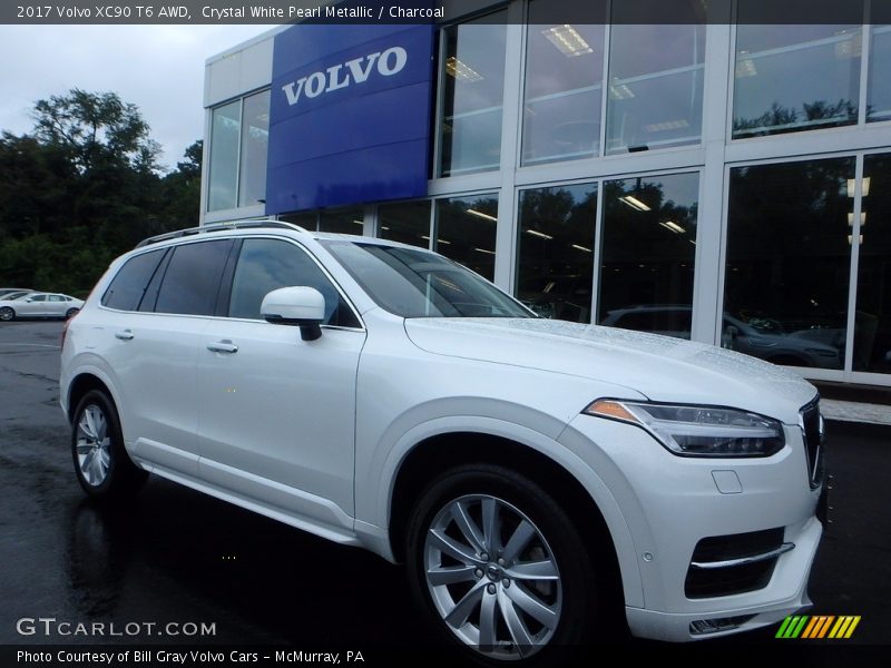 Crystal White Pearl Metallic / Charcoal 2017 Volvo XC90 T6 AWD