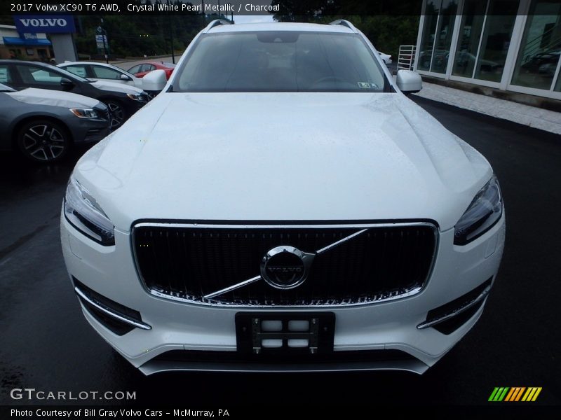 Crystal White Pearl Metallic / Charcoal 2017 Volvo XC90 T6 AWD