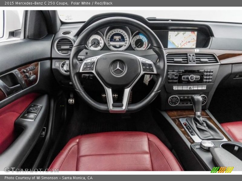Polar White / Red/Black 2015 Mercedes-Benz C 250 Coupe