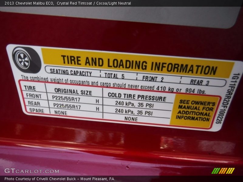 Crystal Red Tintcoat / Cocoa/Light Neutral 2013 Chevrolet Malibu ECO