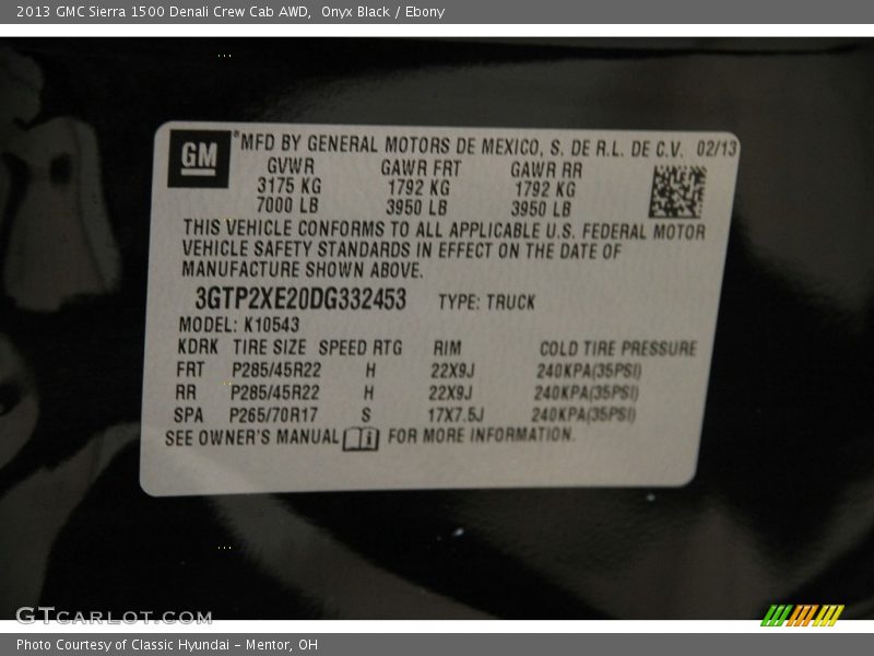 Onyx Black / Ebony 2013 GMC Sierra 1500 Denali Crew Cab AWD