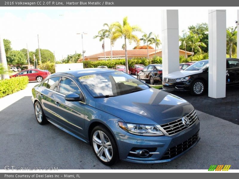Harbor Blue Metallic / Black 2016 Volkswagen CC 2.0T R Line