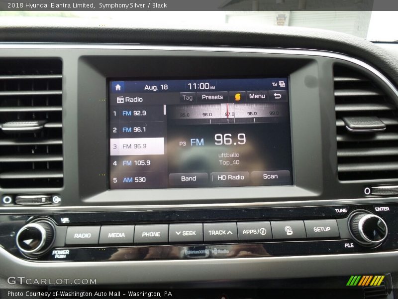 Symphony Silver / Black 2018 Hyundai Elantra Limited