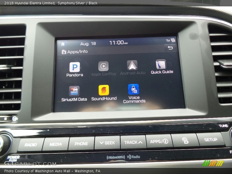 Symphony Silver / Black 2018 Hyundai Elantra Limited