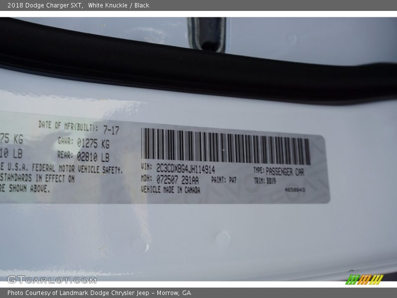 White Knuckle / Black 2018 Dodge Charger SXT