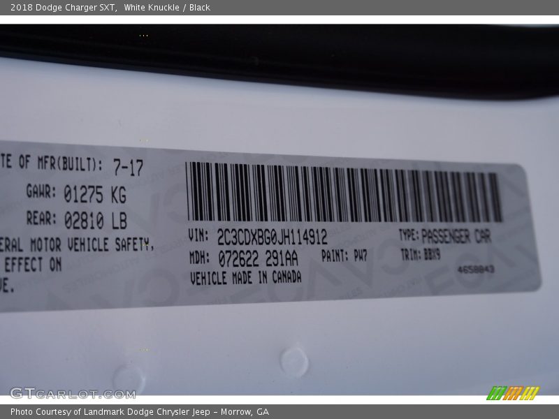 White Knuckle / Black 2018 Dodge Charger SXT