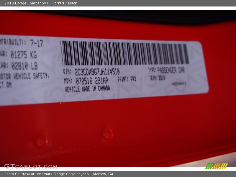 Torred / Black 2018 Dodge Charger SXT