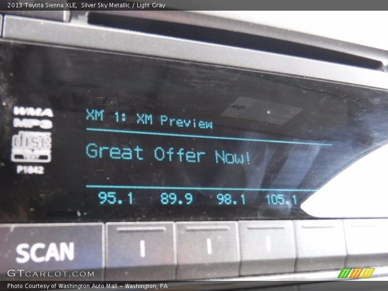 Silver Sky Metallic / Light Gray 2013 Toyota Sienna XLE